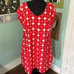 Isaac Mizrahi checkered polkadot mod shift dress with pockets medium